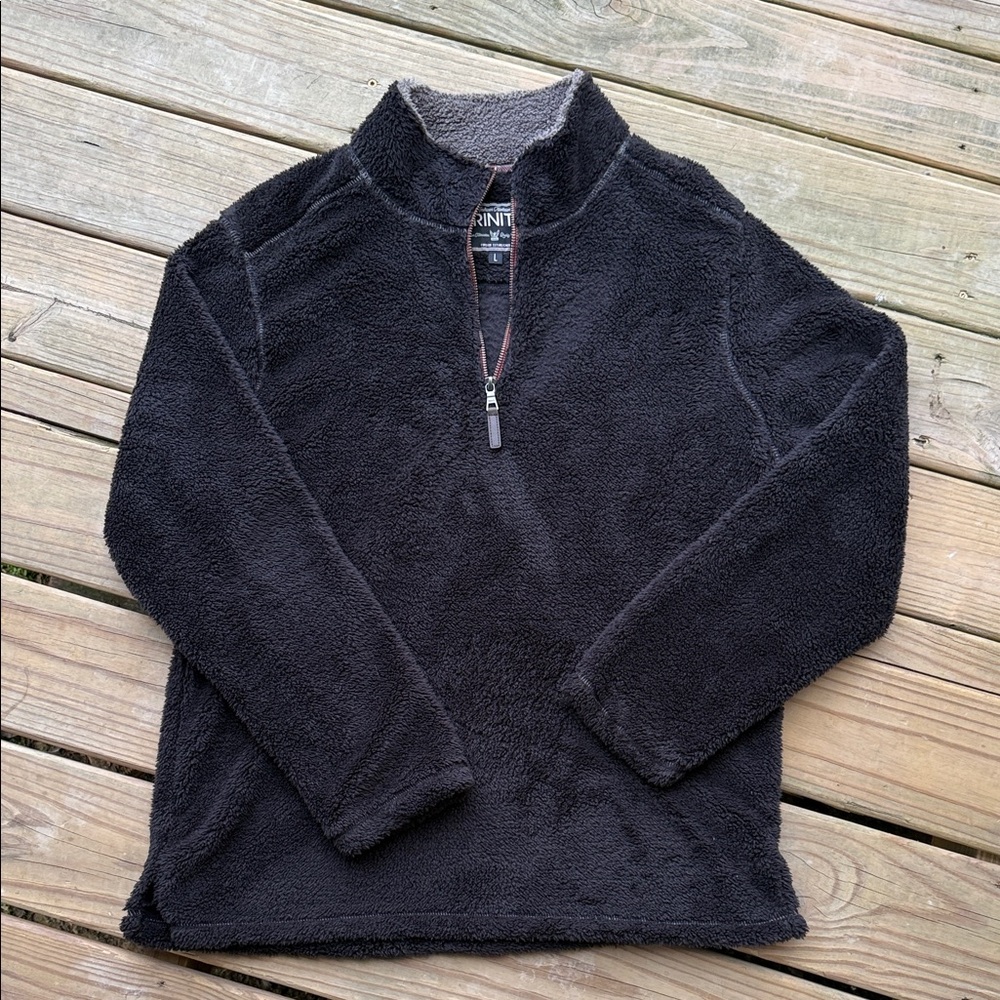 Trinity Men’s Size Large Black Fleece 1/4 Zip Pullover Jacket